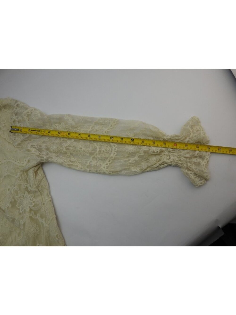 Angelic Chic Collection Lace Blouse Womens Large 36 Ivory Victorian Boho Top - Picture 8 of 15